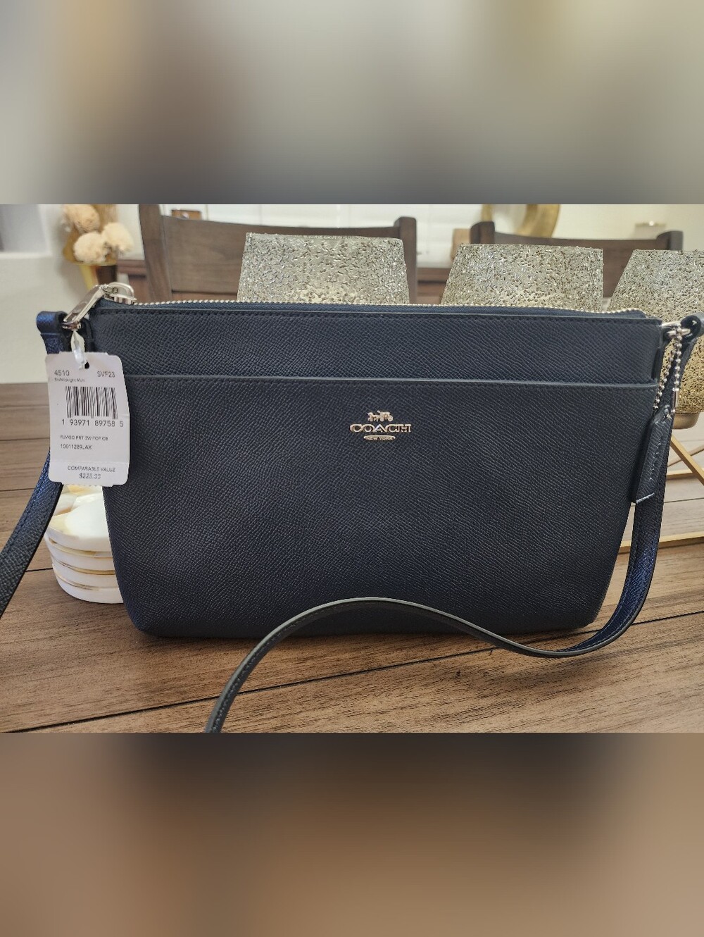 Coach Navy Crossbody- Signature Leather - Picture 3 of 10